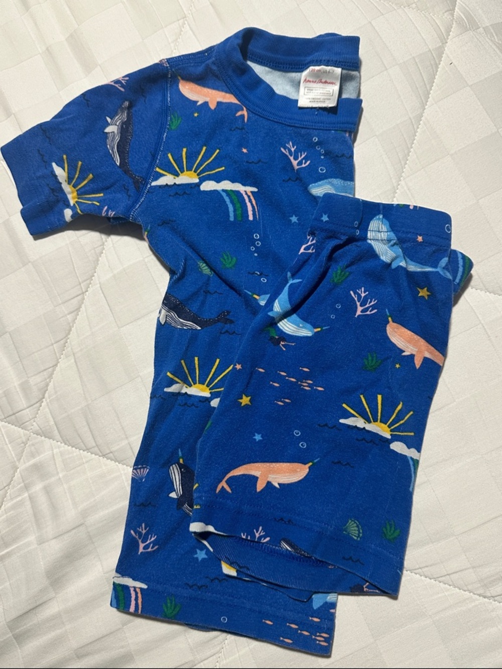 Hanna Andersson Blue Ocean Whale Print Pajama Set